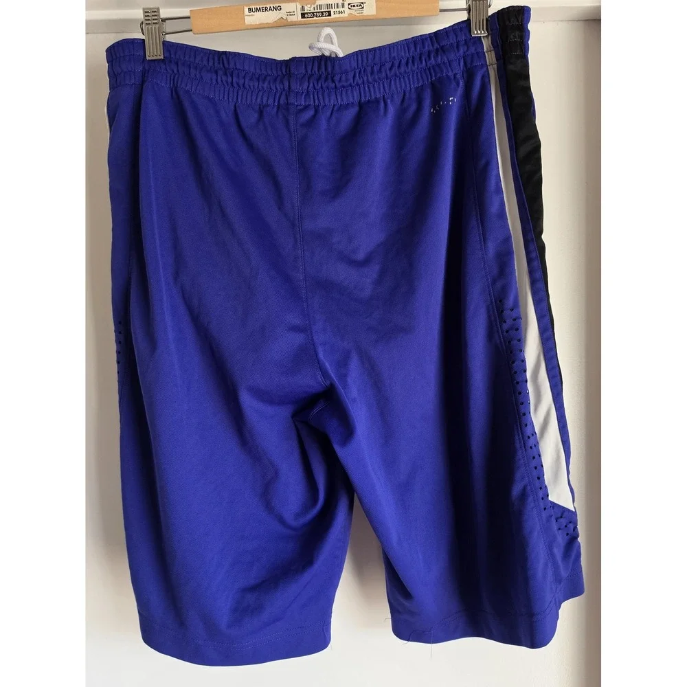 Nike Athletic Shorts Men L Blue Solid Activewear Running Gym Athleisure